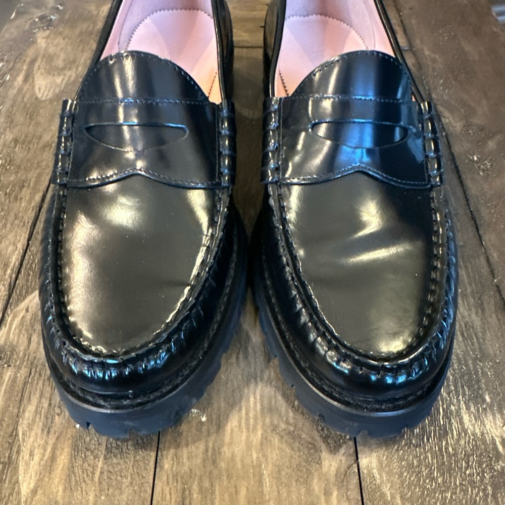 J Crew Winona lug-sole penny loafers in spazzolato leather 8.5 Bt893 - Picture 6 of 10